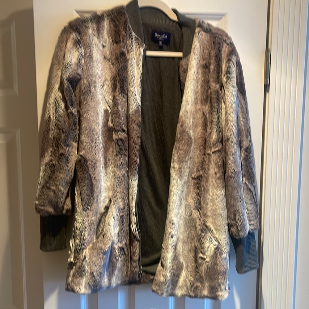 Faux gray fur coat by splendid